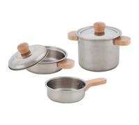 goki 51509 - Set de Cuisine étoilée 5 pièces - Grande et Petite Casserole avec Couvercle et poêle - Kit de Jeu pour la Cuisine des Enfants, la Cuisine de poupée et Le Magasin de marchands