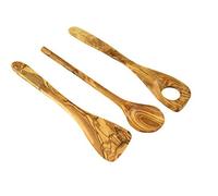 Set de cuisine en bois d'olivier 3 pièces - Spatule, cuillère à risottan