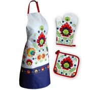 SET DE CUISINE TABLIER + MANIQUE + GANT DE CUISINE MOTIF LUDIQUE IDEE CADEAU