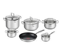 Set de cuisine - TEFAL - Duetto G732SB55 - 11 pièces - Acier inoxydable - Antiadhésif