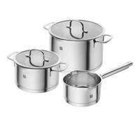 ZWILLING Batterie de cuisine TrueFlow 3 pièces Inox Couvercle verseuse Induction Argent