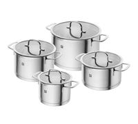 Zwilling Batterie de cuisine TrueFlow – 4 pièces, inoxydable, couvercle verseuse, induction, argent