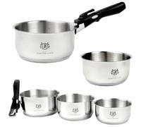 Set de cuisson CUISINIER 3 pcs Casseroles Avec Poignées Amovibles 1,6L 2,2L 3,1L INOX
