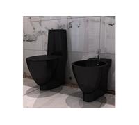 Set de cuvette et bidet céramique Noir