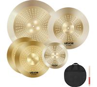 Set de cymbales VEVOR, 4 pièces, cymbales en alliage, set de batterie comprenant une cymbale splash 254 mm 355 mm HiHat 400 mm crash 505 mm ride, des baguettes de batterie et un sac pour cymbales, set