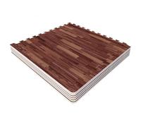 Lot de 6 dalles carrées de protection GORILLA SPORTS - 1,2 cm d'épaisseur - Couleur bois foncé