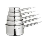 Set De De 5 Casseroles - Acier Inoxydable - Intérieur Satiné Avec Graduation - Bec Verseur - Tous Feux Dont Indu Arthur Martin