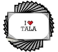 Set de décalcomanies durables avec inscription « I Love Tala » rétro pour boire (8 x 12 cm)