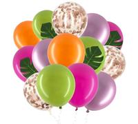Set de Décoration de Fête Hawaii, Guirlande de Ballon Hawaïenne, Kit Arche Ballons Tropical avec Ballons Latex Feuilles de Palmier, pour Anniversaire Mariage Safari Fête Tropicale d'Été