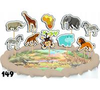 Set de décoration de gâteau - SAFARI ZOO ANIMALS 10 pièces.