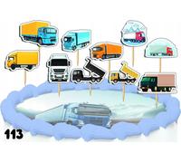 Set de décoration de gâteau - Truck Truck 10 pièces.