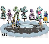 Set de décoration de gâteau - ZOMBIE ZOMBI APOCALYPSE 10 pièces.