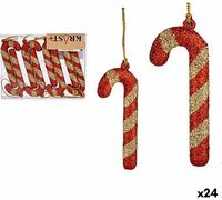 Set de décoration de Noël Stock 8 pièces rouge or plastique 6,5 x 1 cm (24 pièces)