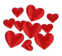 Set de décoration - Happy Moments - Coeurs en satin - Rouge - 10-20 mm - 70 pièces