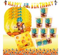 Set de décoration pour fête d'anniversaire d'enfant - Anniversaire pour filles et garçons - Accessoires de fête - Ballon en forme de dragon (Dragon Ball) Multicolore