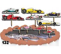 Set de décoration pour gâteau - FORMULA 1 F1 CARS 10 pièces.