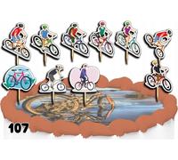 Set de décoration pour gâteaux - BICYCLES BIKE 10 pièces.
