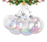 Set de Décorations de Noël - 6 Pièces Résistantes aux Chocs pour les Fêtes,Set De Décorations Iridescentes Pour Arbre De Noël,Décoration d'Intérieur et d'Extérieur Porte Fenêtre Mur Jardin Maison Fête