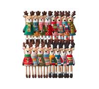 Set de Décorations de Noël,Ornement de Noël en Bois d'Elan - Ensemble De 16 Rennes pour Décoration Intérieure Porte Portail Jardin | Activités Créatives Fête