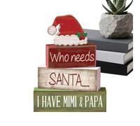 Set de Décorations pour Plateau Étagé de Noël 4 Pièces Chapeau De Santa En | Pièce Maîtresse de Noël Plateau Étagé Panneaux Table pour Bureau Cuisine Chambre Salon Fournitures de Fête