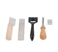 Set de Découpe Cuir Métal, Outils de Coupage avec Poignée Courbée, 3 Lames Incluses - Confort d’Utilisation, Sécurité Renforcée, Parfait pour Bricolage et Usage Domestique