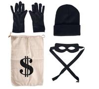 Set de déguisement cambrioleur - PTIT CLOWN - 24286 - Noir - 4 pièces - Adulte