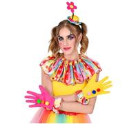 Set de déguisement clown - WIDMANN - Col, gants, mini chapeaux - Rose, bicolore