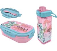 Set de déjeuner Lilo & Stitch ; bouteille et boîte à lunch avec couverts