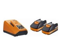 FEIN Set de démarrage batteries HighPower avec 2 batteries lithium-ion avec chargeur rapide ALG 80 BC,courant de charge élevé de 8 A, Tension 18 V, Capacité 3 Ah