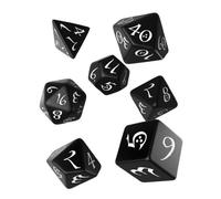 Q-Workshop Lot de 7 dés de RPG Classiques Noirs et Blancs