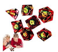 Set de dés en résine de poche - Jeu de dés polyédriques, jeu de dés rouges | Accessoires de jeux de dés polyédriques petits pour hommes et femmes joueurs
