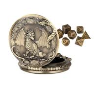Set de Dés - Jeu Polyédrique avec Boîtier Montre de Poche - Sept Pièces Dés de Jeu - pour Joueurs Débutants et Adultes Jeux de Société Fêtes à la Maison ou en Voyage