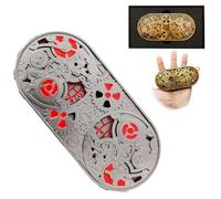 Set de Dés Métalliques 7 en1 Thème Wheel of Time avec Boîte Cadeau, pour Dungeons and Dragons, Dés Polyédriques JDR Fantasy, Accessoires de Jeu de Rôle (Argent Rouge)
