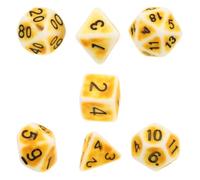 Set de Dés Rétro Polyédriques en Acrylique pour Jeux de Rôle | Sept Pièces aux Couleurs Variées, Chiffres Lisibles, Transport Facile, Accessoire de Fête pour Garçon Fille et Joueurs Rpg