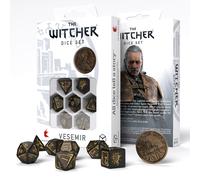 Set De Dés The Witcher Vesemir Avec Pièce En Métal RPG Black Gold