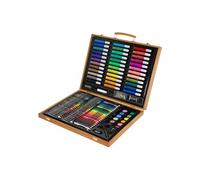 ECD Germany Set de Dessin 150 Pièces avec Coffret en Bois, Mallette Peinture d'Enfants,