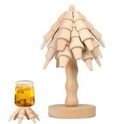 Set de dessous de plat en bois pour sapin de Noël - Dessous de plat en bois résistant à la chaleur - Poignées antidérapantes pour casseroles, plateaux de nappes indi