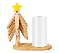 Set de dessous de plat en bois, set de table trépied en forme d'étoile avec design pliable, dessous de plat de table avec support et fonction mouchoir, décoration de cuisine, structure fonctionnelle