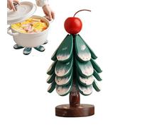 Set de Dessous de Verre Arbre en Bois - Dessous de Plat Arbre de Noël en Bois pour Plats Chauds | Porte-De Cuisine Décoration De Fête pour Table des Fêtes d'hiver - Théière Casseroles Plats Tasses