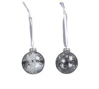 Set de Deux Boules Joyeux Noel Argente