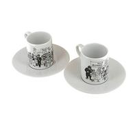 Set de Deux Tasses à café et Soucoupe Tintin Carte de voeux 1972 (47982)