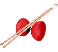 Set de diabolo triple couche Chinese Yoyo avec baguettes colorées (rouge)