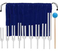 Set de diapasons, collection de 9 fréquences, outil de guérison par le son, y compris mailloches et sac, A