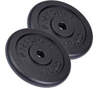 Set de disques d'haltère fonte de ScSPORTS 20 kg poids 2 x 10 kg trou de perçage 30/31 mm, contrôlé par Intertek + examen réussi