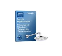 Set de douche de tête universel Duravit, bras de douche 410 mm, douche de tête (Ø 250 mm), ronde, robinetterie à angle réglable, chromé