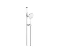 Set de douche Duravit, set de douche avec 3 types de jets, barre de douche (810 mm) avec douchette à économie d'eau, flexible de douche avec protection anti-torsion, chromé/blanc
