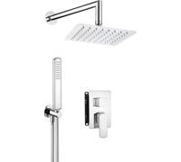 Set de douche encastré, avec boîtier mélangeur carré Noir