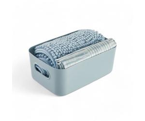 Set de douche - TODAY - UTILITY - Panier, tapis, rideau - Blue