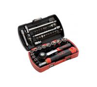 Coffret de douilles et accessoires POCKET LIGHT ¼'' SAM OUTILLAGE 73-R39