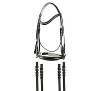 Set de dressage espagnol avec bride complète avec double rênes et plastron Jm